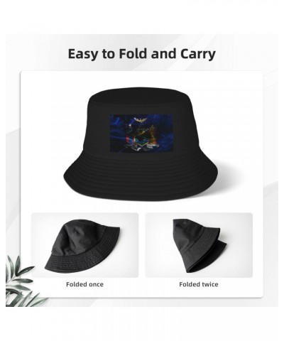 Smoke Flag of New York Bucket Hat for Men Women Outdoor Summer Beach Travel Fishing Cap Black $15.18 Bucket Hats