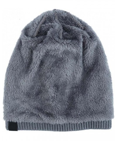 Hat Warm Chunky Cable Knit Hats Soft Thick Cute Knitted Cap for Cold Weather Letter Hats Large Cap $13.73 Skullies & Beanies