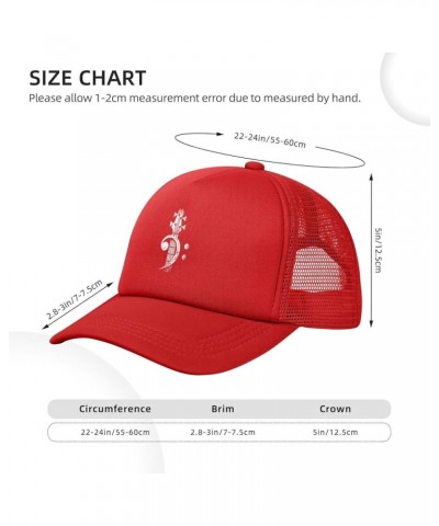 Bass Clef Headstock Bass Guitar Gift Hat Trucker Hat for Men Women Adjustable Baseball Hat Snapback Outdoor Golf Hat Red $11....