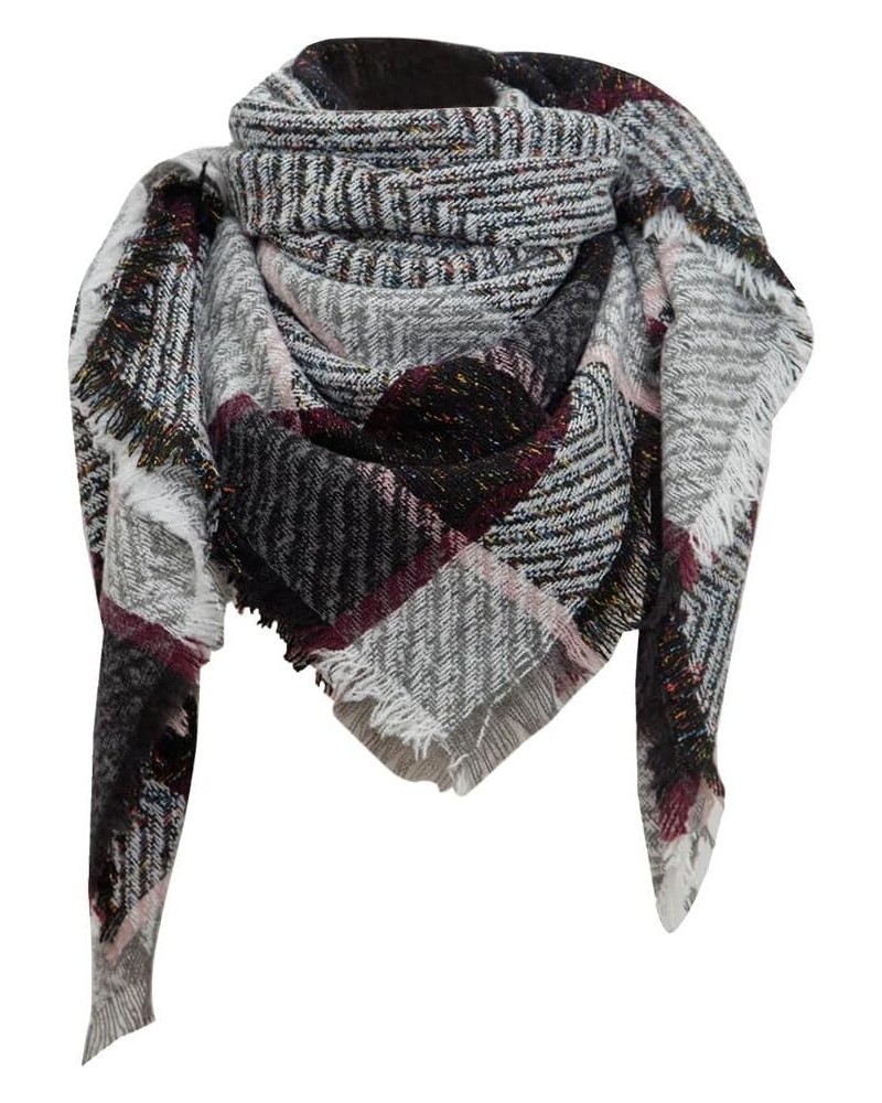 Triangle Shawls for Women, Women's Fall Winter Scarf Classic Tassel Plaid Scarf Warm Blanket Scarf Shawls and Wraps Type 4 $7...