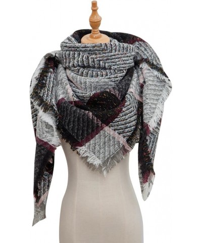 Triangle Shawls for Women, Women's Fall Winter Scarf Classic Tassel Plaid Scarf Warm Blanket Scarf Shawls and Wraps Type 4 $7...