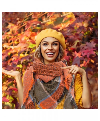 Triangle Shawls for Women, Women's Fall Winter Scarf Classic Tassel Plaid Scarf Warm Blanket Scarf Shawls and Wraps Type 4 $7...