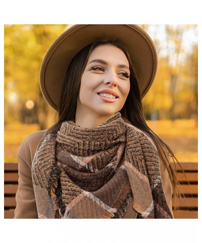 Triangle Shawls for Women, Women's Fall Winter Scarf Classic Tassel Plaid Scarf Warm Blanket Scarf Shawls and Wraps Type 4 $7...