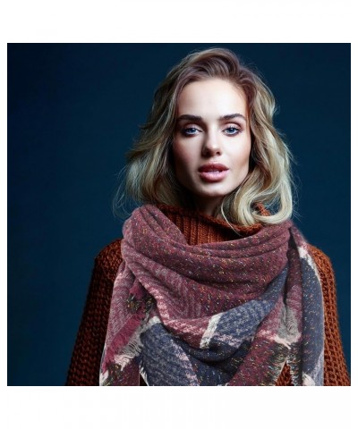 Triangle Shawls for Women, Women's Fall Winter Scarf Classic Tassel Plaid Scarf Warm Blanket Scarf Shawls and Wraps Type 4 $7...