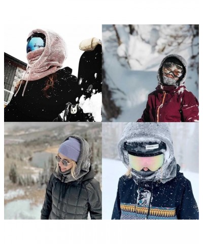 Women Balaclava 2023 Thermal Face Neck Cover Fleece Winter Hood Ski Motorcycle Cycling Casual Windproof Snow Head Warmer Pink...