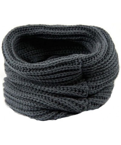 Winter Wool Neckerchief Thick Knitted One Circle Loop Scarf for Men Women (Dark Grey) $7.50 Scarves