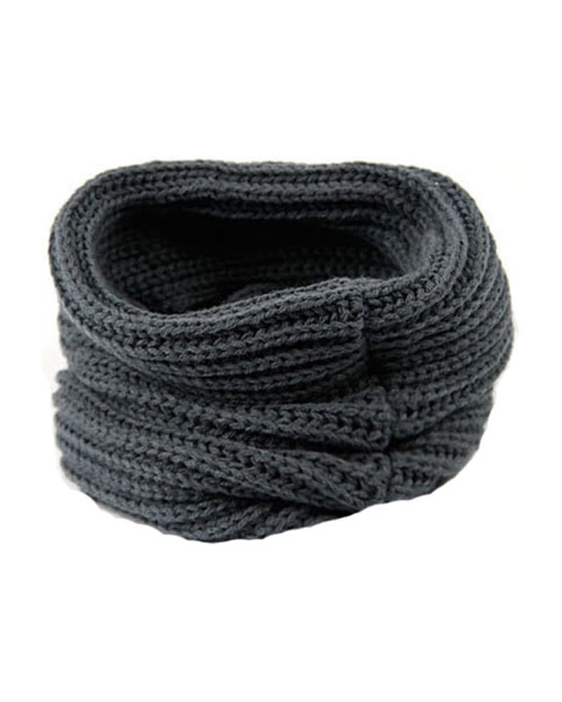 Winter Wool Neckerchief Thick Knitted One Circle Loop Scarf for Men Women (Dark Grey) $7.50 Scarves