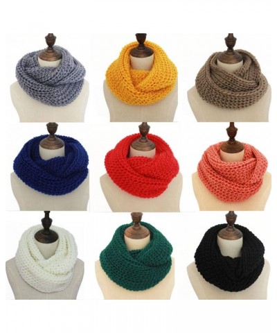 Winter Wool Neckerchief Thick Knitted One Circle Loop Scarf for Men Women (Dark Grey) $7.50 Scarves