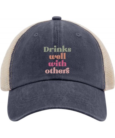 Drinks Well with Others caps Garden hat AllBlack Hats for Women Gifts for Her Baseball Caps Purplish Blue04 $10.08 Cowboy Hats