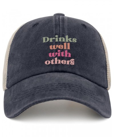 Drinks Well with Others caps Garden hat AllBlack Hats for Women Gifts for Her Baseball Caps Purplish Blue04 $10.08 Cowboy Hats