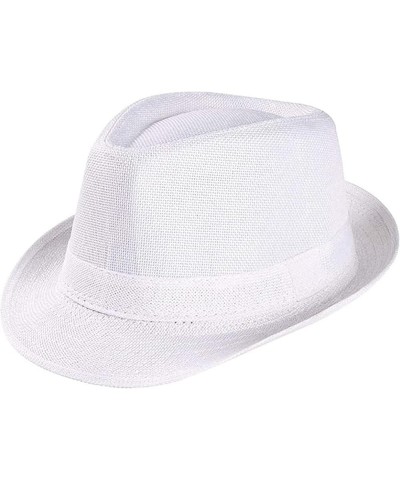 Unisex Fashion Fedora Wide Brimmed Bowling Gentleman Elegant Jazz Church Red One Size $12.18 Fedoras