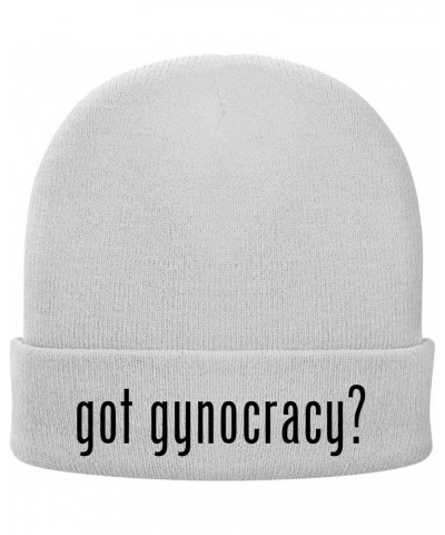 got Gynocracy? - Soft Adult Beanie Cap White $18.80 Skullies & Beanies