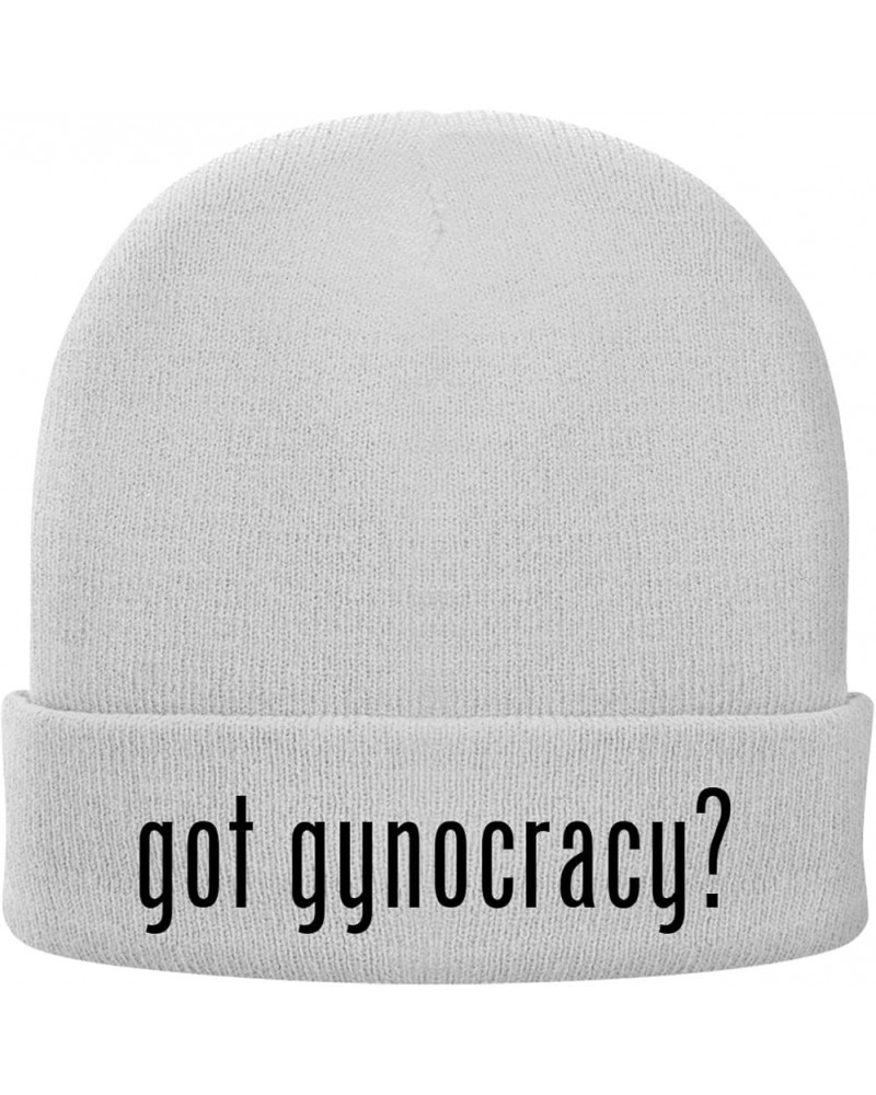 got Gynocracy? - Soft Adult Beanie Cap White $18.80 Skullies & Beanies