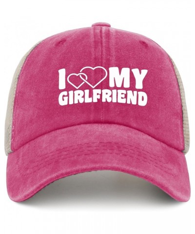 I Love My Girlfriend Hat Men with Design Denim Hats Womens AllBlack Cycling Cap Funny Unique Gifts for Welder Pink $12.52 Bas...