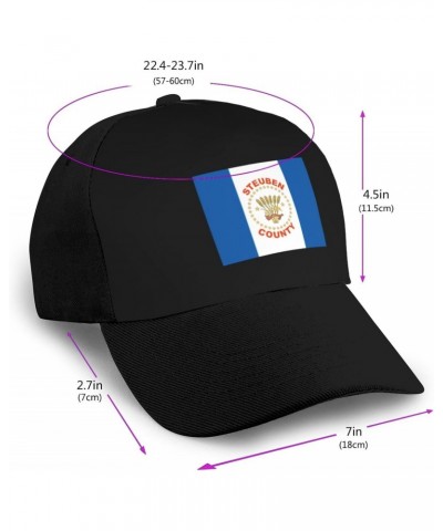 Adjustable Flag of Steuben County, New York Baseball Cap for Men Women Baseball Hat Outdoor Casual Breathable Caps Trucker Ha...