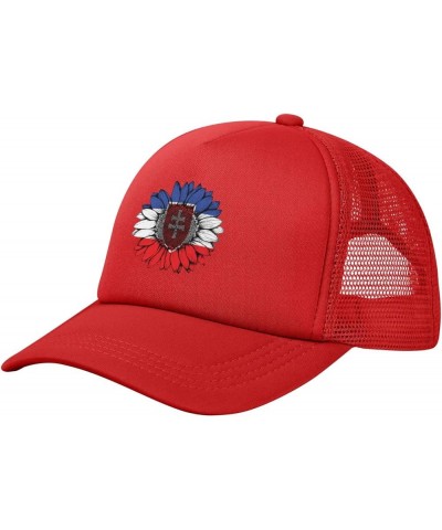 Trucker Hat Mesh Baseball Cap Adjustable Dad Hat Unisex Red $10.02 Baseball Caps