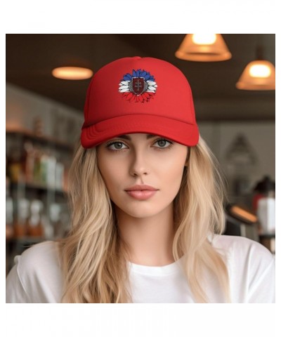 Trucker Hat Mesh Baseball Cap Adjustable Dad Hat Unisex Red $10.02 Baseball Caps