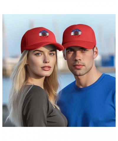 Trucker Hat Mesh Baseball Cap Adjustable Dad Hat Unisex Red $10.02 Baseball Caps