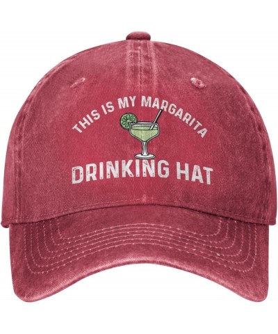 Funny Hat This is My Margarita Drinking Hat Hat Women Baseball Cap Trendy Hat Red $12.08 Baseball Caps