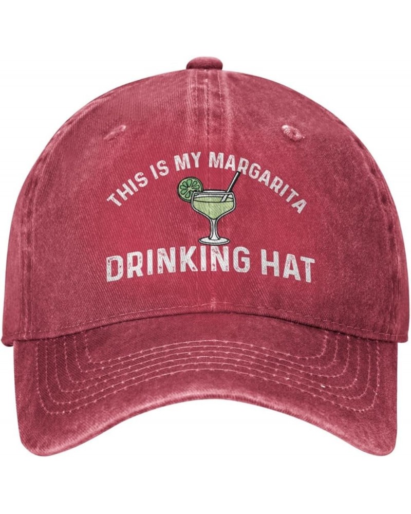 Funny Hat This is My Margarita Drinking Hat Hat Women Baseball Cap Trendy Hat Red $12.08 Baseball Caps