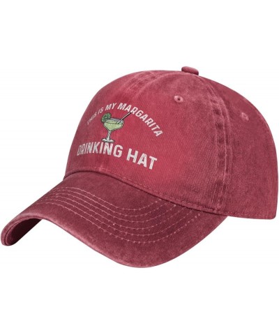 Funny Hat This is My Margarita Drinking Hat Hat Women Baseball Cap Trendy Hat Red $12.08 Baseball Caps