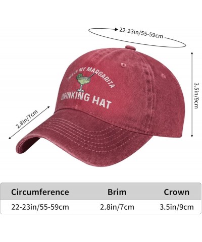 Funny Hat This is My Margarita Drinking Hat Hat Women Baseball Cap Trendy Hat Red $12.08 Baseball Caps