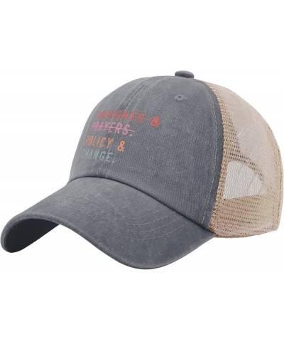 Vote Hats Thoughts and Prayers Vote Policy and Change Hats for Womens Mens AllBlack Vintage Hat Trucker Gray01 $13.10 Sun Hats