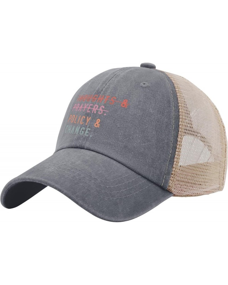 Vote Hats Thoughts and Prayers Vote Policy and Change Hats for Womens Mens AllBlack Vintage Hat Trucker Gray01 $13.10 Sun Hats