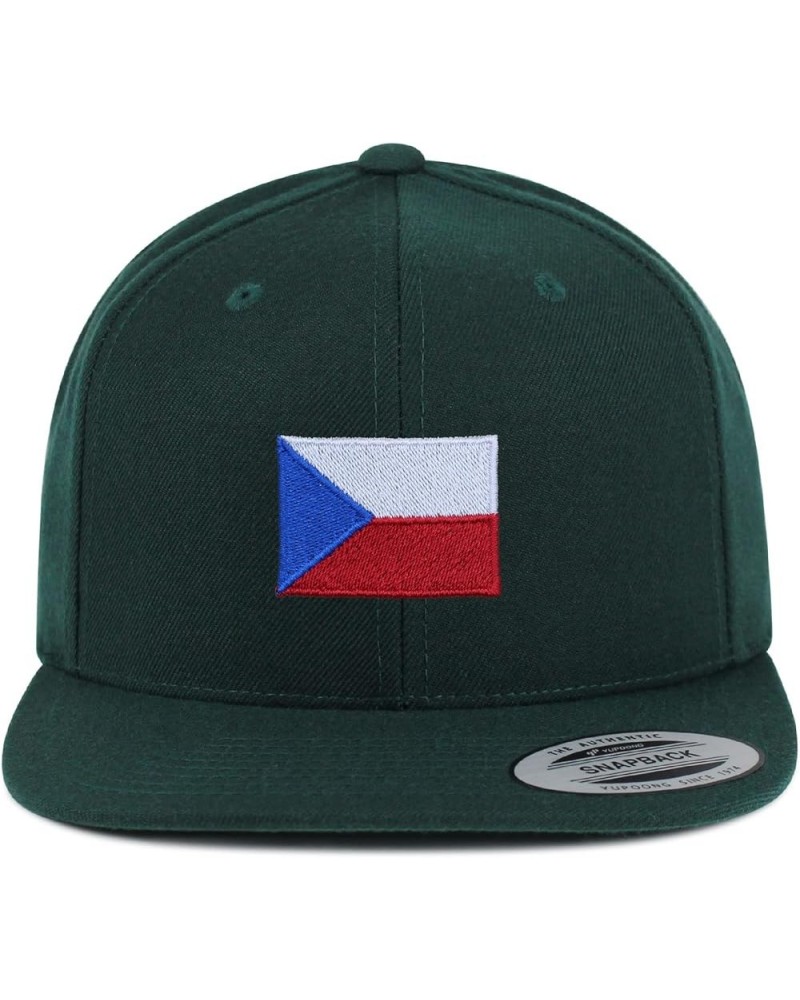 Czech Republic Flag Embroidered Yupoong Flat Bill 6 Panel Snapback Hat Country Flag Series Green $13.79 Baseball Caps