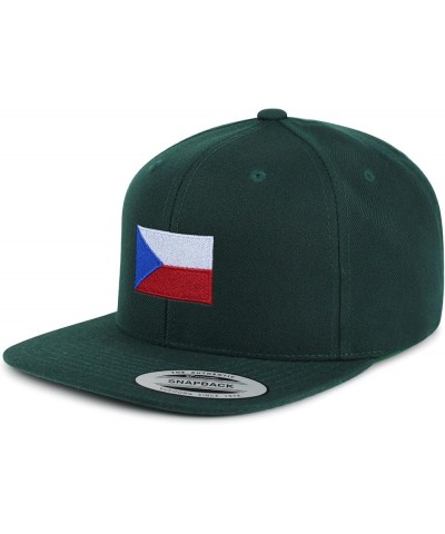 Czech Republic Flag Embroidered Yupoong Flat Bill 6 Panel Snapback Hat Country Flag Series Green $13.79 Baseball Caps