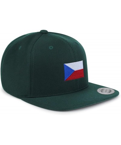 Czech Republic Flag Embroidered Yupoong Flat Bill 6 Panel Snapback Hat Country Flag Series Green $13.79 Baseball Caps