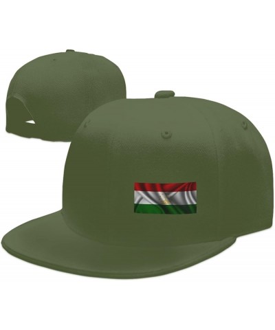 Silk Style Flag of Tajikistan Snapback Hat Baseball Cap for Men Women Hip Hop Style Flat-Brimmed Hats Moss Green $12.68 Baseb...