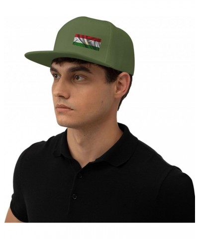 Silk Style Flag of Tajikistan Snapback Hat Baseball Cap for Men Women Hip Hop Style Flat-Brimmed Hats Moss Green $12.68 Baseb...