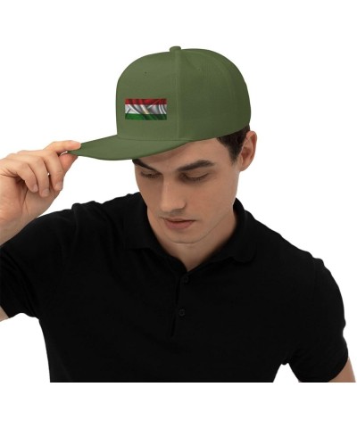 Silk Style Flag of Tajikistan Snapback Hat Baseball Cap for Men Women Hip Hop Style Flat-Brimmed Hats Moss Green $12.68 Baseb...