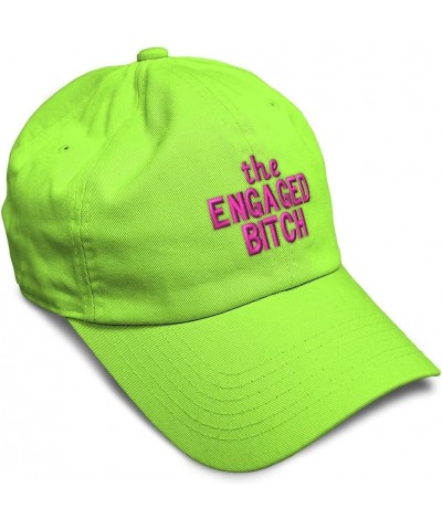 Soft Baseball Cap The Engaged Bitch Cotton Dad Hats for Men & Women Lime $16.49 Baseball Caps