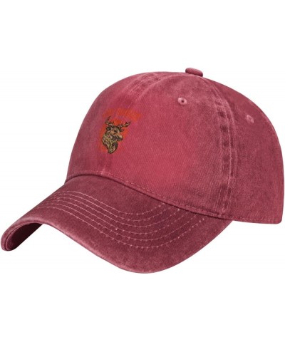 Overpowering Deer Head Baseball Cap for Men Women Hats Adjustable Vintage Cowboy Hat Red $13.25 Cowboy Hats