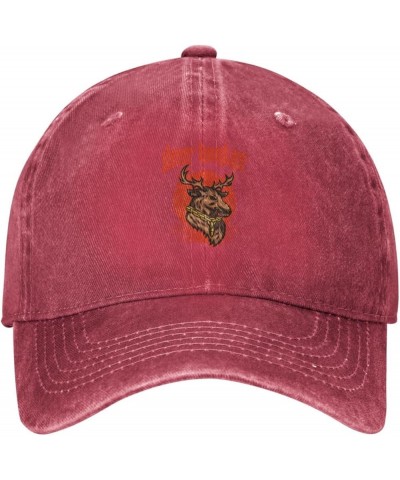 Overpowering Deer Head Baseball Cap for Men Women Hats Adjustable Vintage Cowboy Hat Red $13.25 Cowboy Hats