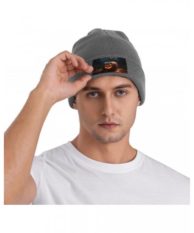 Fall Pumpkin Fashionable Adult Knitted Wool Hat,Unisex Brimless Cap,Ideal for Casual Wear $12.10 Skullies & Beanies