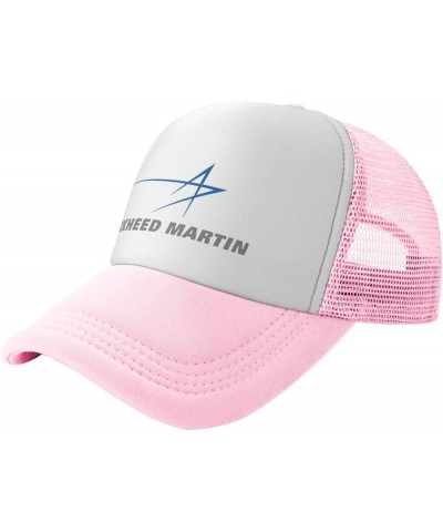 Lockheed Martin Breathable Mesh Hat with Team Logo Fashion Trucker Hats Adjustable Baseball Cap Pink $12.75 Baseball Caps