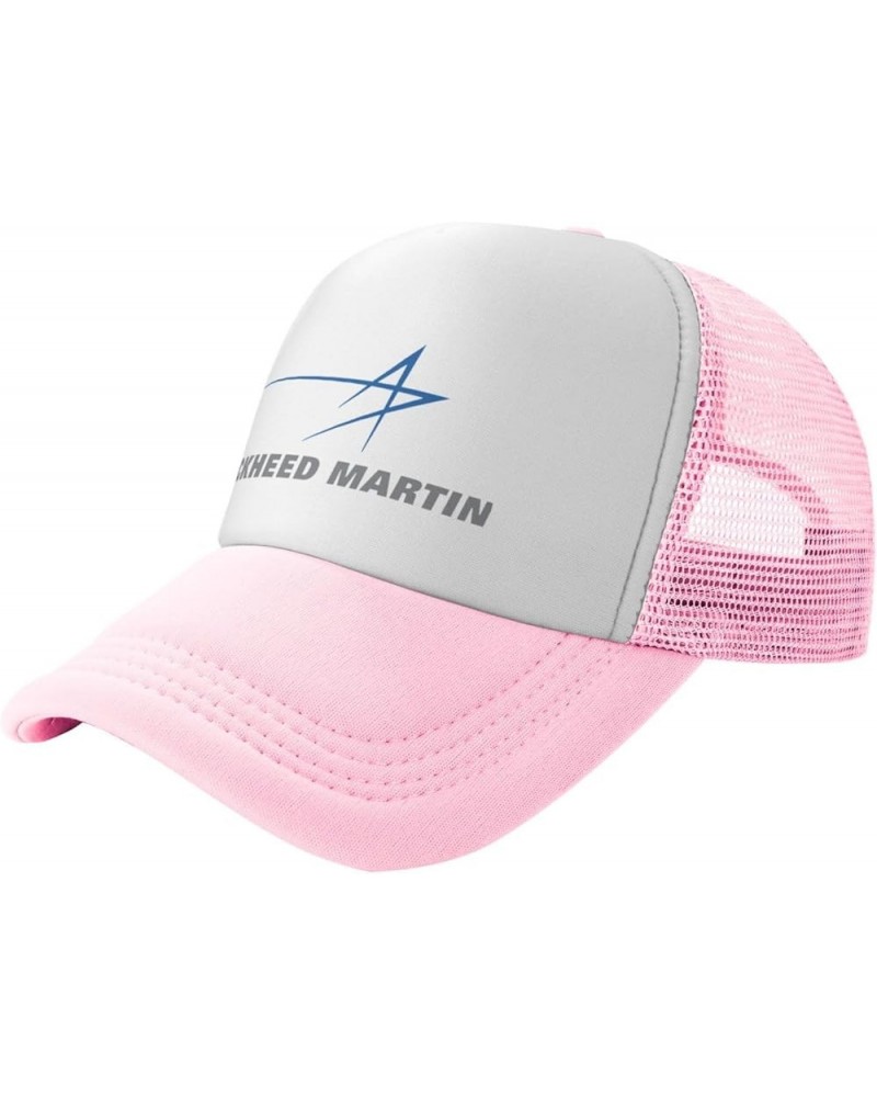 Lockheed Martin Breathable Mesh Hat with Team Logo Fashion Trucker Hats Adjustable Baseball Cap Pink $12.75 Baseball Caps