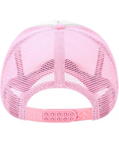 Lockheed Martin Breathable Mesh Hat with Team Logo Fashion Trucker Hats Adjustable Baseball Cap Pink $12.75 Baseball Caps