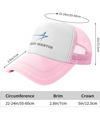 Lockheed Martin Breathable Mesh Hat with Team Logo Fashion Trucker Hats Adjustable Baseball Cap Pink $12.75 Baseball Caps