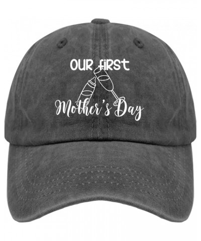 Our First Mother's Day Sun hat Mexico hat Pigment Black Womens Trucker hat Gifts for Boyfriends Beach Hats Pigment Black $8.5...