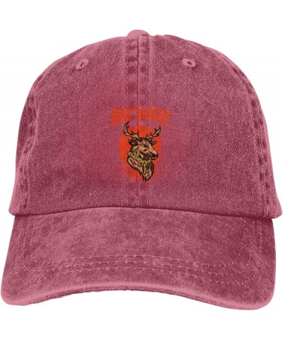 Overpowering Deer Head Baseball Cap for Men Women Hats Adjustable Vintage Cowboy Hat Red $13.25 Cowboy Hats