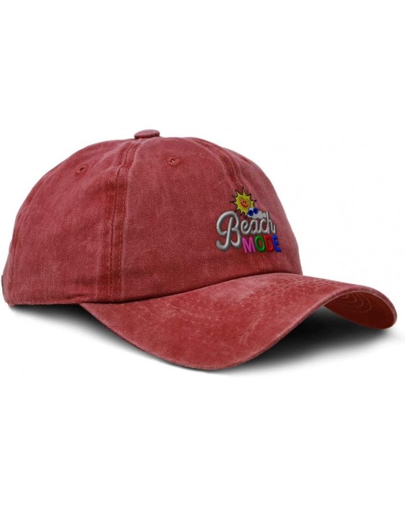 Custom Soft Washed Baseball Cap Beach Mode Cotton Dad Hats for Men & Women Red Design Only $15.39 Baseball Caps