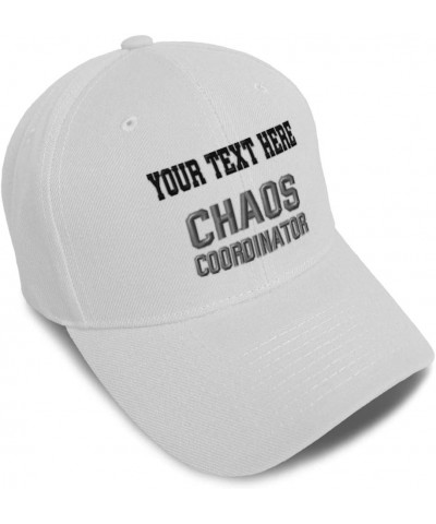 Custom Baseball Cap Chaos Coordinator Grey Embroidery Dad Hats for Men & Women White Personalized Text Here $14.74 Baseball Caps