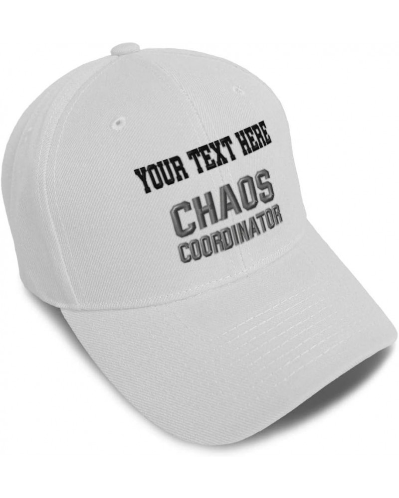 Custom Baseball Cap Chaos Coordinator Grey Embroidery Dad Hats for Men & Women White Personalized Text Here $14.74 Baseball Caps