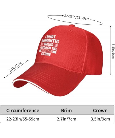 I Enjoys Romantic Walks to The Hardware Store Hat Adjustable Funny Sandwich Baseball Cap Curved Visor Men Women Red $10.15 Ba...