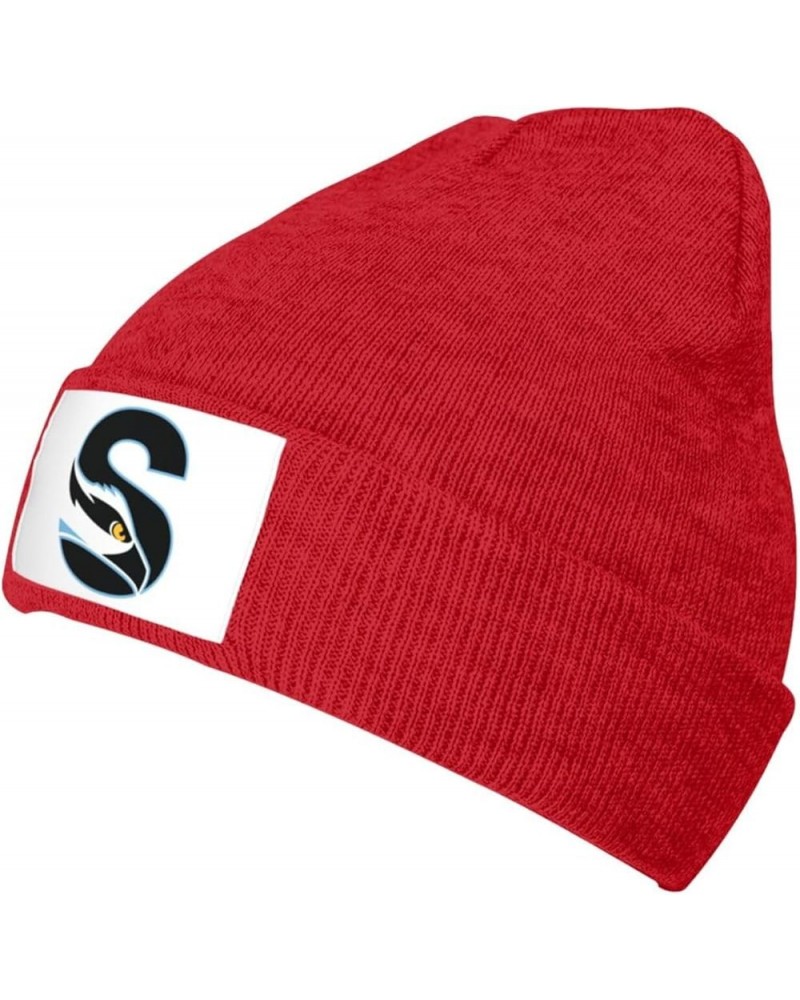 Stockton University Stretch Knit Hat for Men Women Winter Warm Cap Red $8.19 Skullies & Beanies