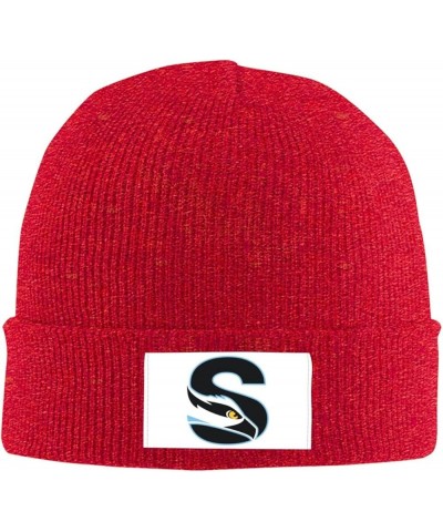 Stockton University Stretch Knit Hat for Men Women Winter Warm Cap Red $8.19 Skullies & Beanies